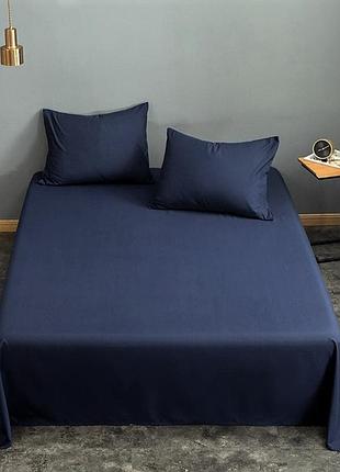 Простирадло 280х240см +наволочки 50х70 2шт поплін люкс кобальт moonlight