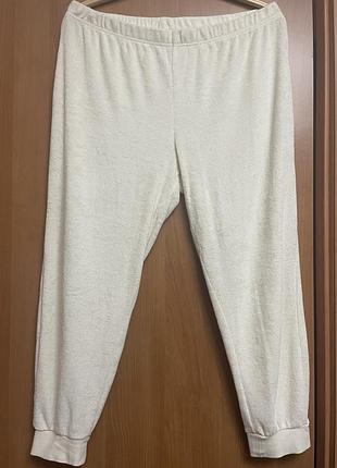 Брендовые теплые махровые штаны для дома