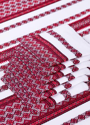 Комплект столовий едельвіка роксолана червоний (скатертина+6 серветок) 230