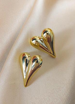 Сережки бижутерия сердца