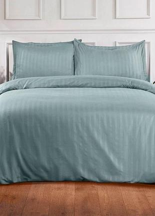 Постельное белье royal blue elite сатин страйп meriset - семейный на резинке євро на резинці