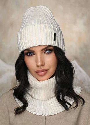 Комплект шапка і снуд, повний фліс,шапка на флісі,баф і шапка