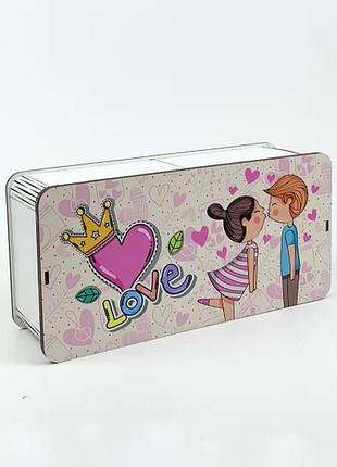 Подарочная коробка прямоугольная белая "love" 5