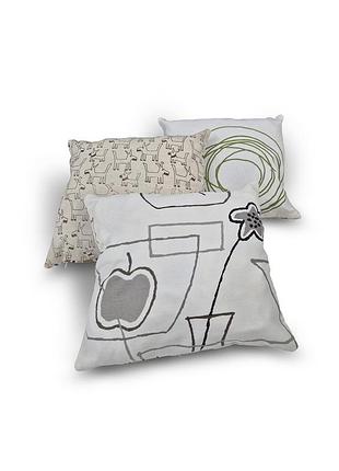 Комплект декоративных подушек firanka abstract 33х30см 3шт молочный с различными рисунками (п_0830)