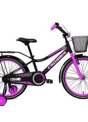 Дитячий велосипед rocky crosser-13 з кошиком і дод. коліщатками 4503 фіолетовий, 16