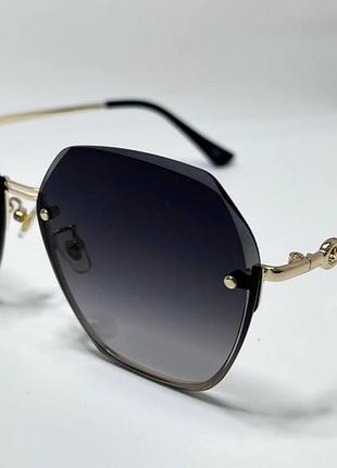 Очки солнцезащитные безоправные женские с линзами градиент и интересными дужками