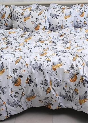 Евро двуспальный комплект постельного белья 100% хлопок (пр-во турция) с компаньоном pt-r09