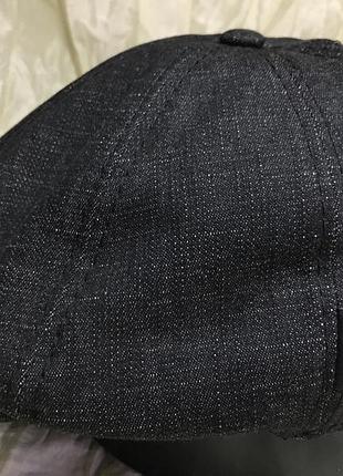 Кепка чоловіча восьмиклинка з чорної джинси розмір 61-62