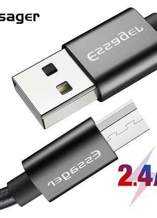 Зарядный кабель tiger essager micro usb 2.4a 1метр