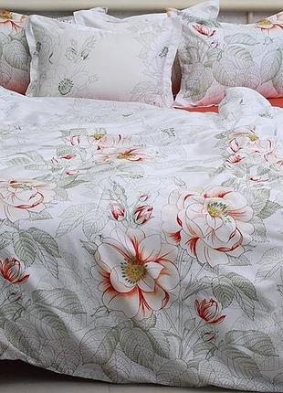 Евро комплект постельного белья сатинового 100% хлопок (турция) с компаньоном (евро) pt-017