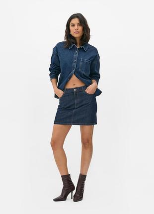 Брендовая синяя джинсовая юбка мини "primark". размер uk8/eur36.