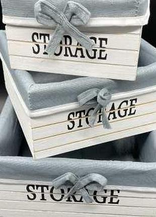 Дерев'яні ящики з тканиною. 23х23х11см / дерев'яні ящики з тканиною. 23х23х11см