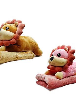 М'яка іграшка плед 3 в 1 "лев" 43436