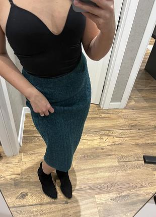 Нова смарагдова вʼязана міді спідниця