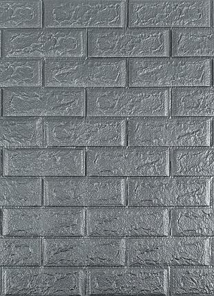 3d панель самоклеющаяся кирпич серебро 700х770х5мм (017-5) sw-00000038