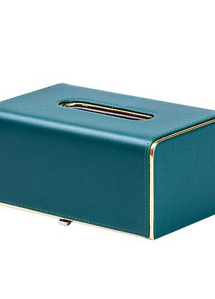 Серветниця на стіл з еко-шкіри 21 х 13.5 х 9.5 см зелена hp9801gr