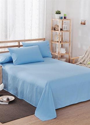 Набор простынь 180х215см +наволочка 50х70см 1шт бязь тм ярослав №7 голубой