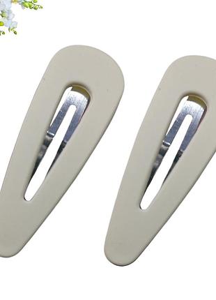 Набір 2 шт шпилька клік-клак для волосся молочна матова princess 5 см