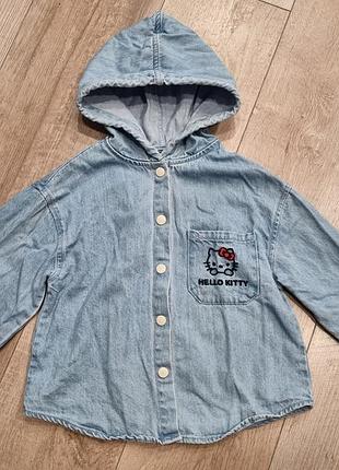 Джинсова сорочка вітровка zara, 104-110 розмір