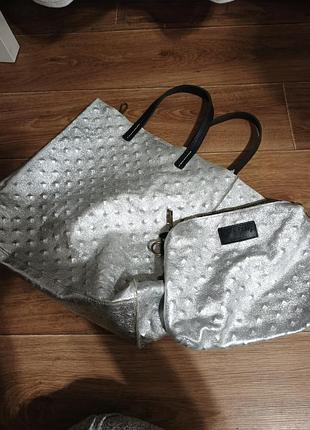 Сумка и косметичка кожа италия