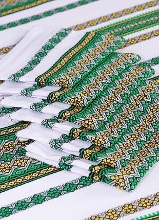 Комплект столовий едельвіка роксолана зелений (скатертина+6 серветок) 190