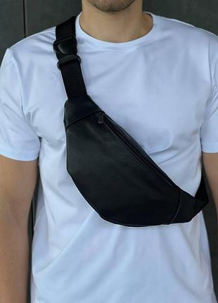 Бананка сумка на кожаный пояс из натуральной кожи флотар