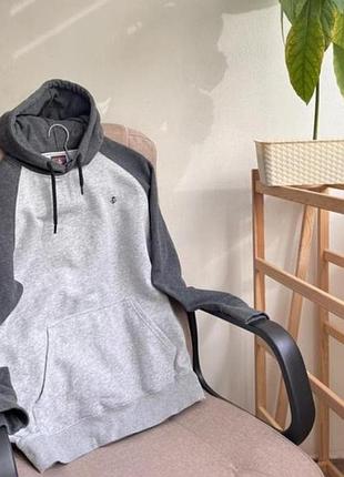 Качественный фирменный худи мужской s-m серый оверсайз