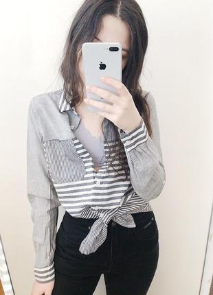 Рубашка в полоску удлинённая хлопковая