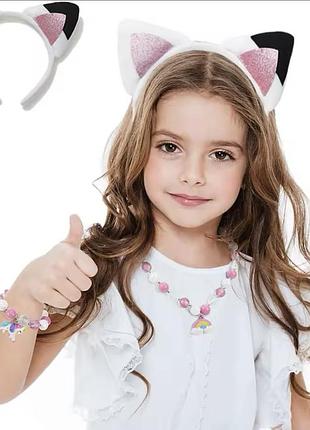 Обруч ушки габби «волшебный домик габби» | праздничный детский обруч с кошачьими ушками