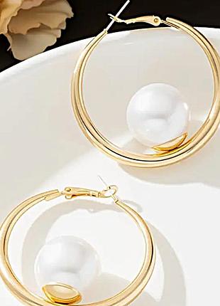 Сережки бижутерия кольца с бусинами