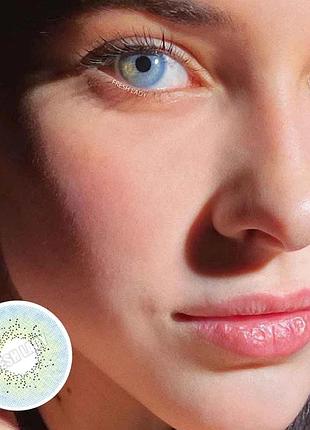 Линзы цветные для глаз натуральные голубые ocean blue подходят для светлых глаз