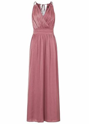 Little mistress сукня вечірня рожева шикарна довге плаття пліссе елегантне на випускний нарядне відкрита спина афродіта в грецькому стилі під шовк