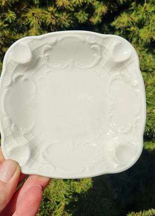 Белая тарелочка, вазочка, серия mozart с изысканным узором от bauscher weiden.