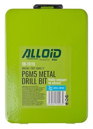 Alloid. набір свердел по металу 1-10мм 19од. р6м5