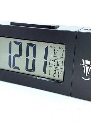 Настольные часы с проектором ds-618 black
