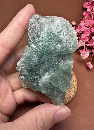 Флюорит зеленый, натуральный камень, уникальный образец, 68*43*23 мм, вес 133 г. индия