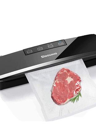 Вакуумний пакувальник slaouwo, вакууматор для харчових продуктів з різаком, з пакетами, 125 вт, чорний, v2