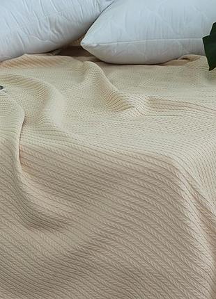 Простынь-покрывало пике 160х235см тм tag косичка бежевая