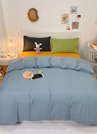 Постельное белье colorful no 11 ранфорс meriset - семейный на резинке двоспальний на резинці