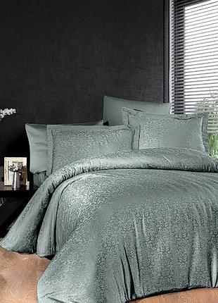 Однотонные комплекты постельного белья евро 200 220 сатин жаккард, фирменное постельное белье из турции хаки