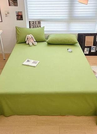 Простынь 260х240см +наволочки 50х70 2шт поплин люкс лайм moonlight