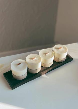 Соевые свечи в бетоне simple с эфирными аромамаслами на бетонной подставке ручной работы 4шт aphrodisiac
