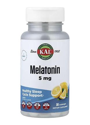 Melatonin kal, мелатонин, со вкусом лимона, 5 мг, 30 пастилок