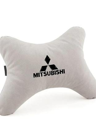 Дорожная подушка под голову mitsubishi светло-серый