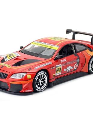Машинка игрушечная металлическая bmw m6 gt3 автопром 1:24