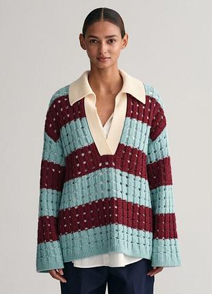 Gant связанный полупрозрачный свитер поло arket maje cos