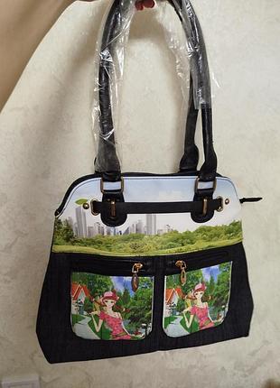 Джинсовая молодежная сумка