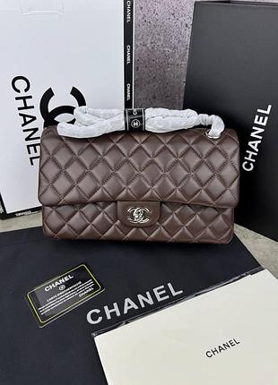 Женская сумка chanel chocolate черная, кожаная сумочка / женские сумки шанель