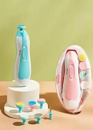 Дитячий єлектричний триммер для нігтів 6 в 1, малошумний манікюрний набір для догляду за новонародженою дитиною з led