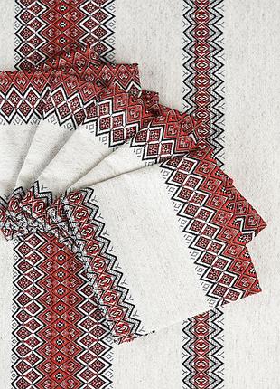 Комплект столовий промінь червоний (скатертина+6 серветок)